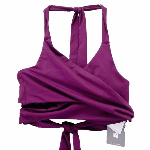 NWT Athleta Bra Cup Wrap Halter Bikini Top in Velvet Plum Purple Size 34 B/C NEW - Picture 5 of 13
